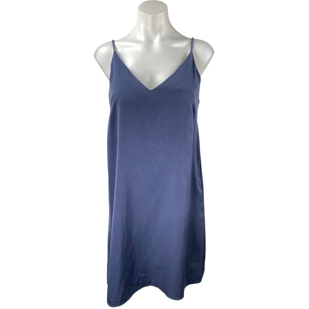 Aqua Women's Blue Sleeveless V-neck Cami Camisole Mini Slip Tank Dress Size S
